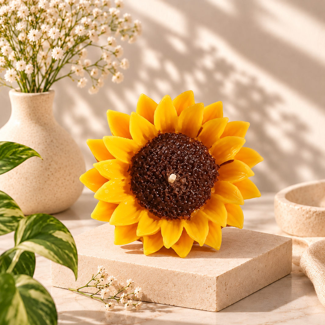 Sunflower Candle — Soy Wax Candle for Rakhi Gifting | Pack of Two