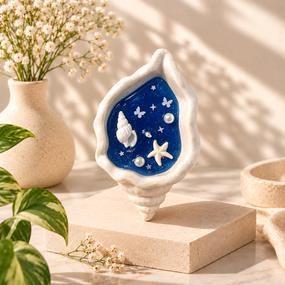 Conch Shell — Soy Wax Sculpted Candle for Diwali & Puja Gifting