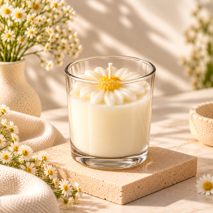 Daisy Candle Jar — Soy Wax Candle for Housewarming Gifts