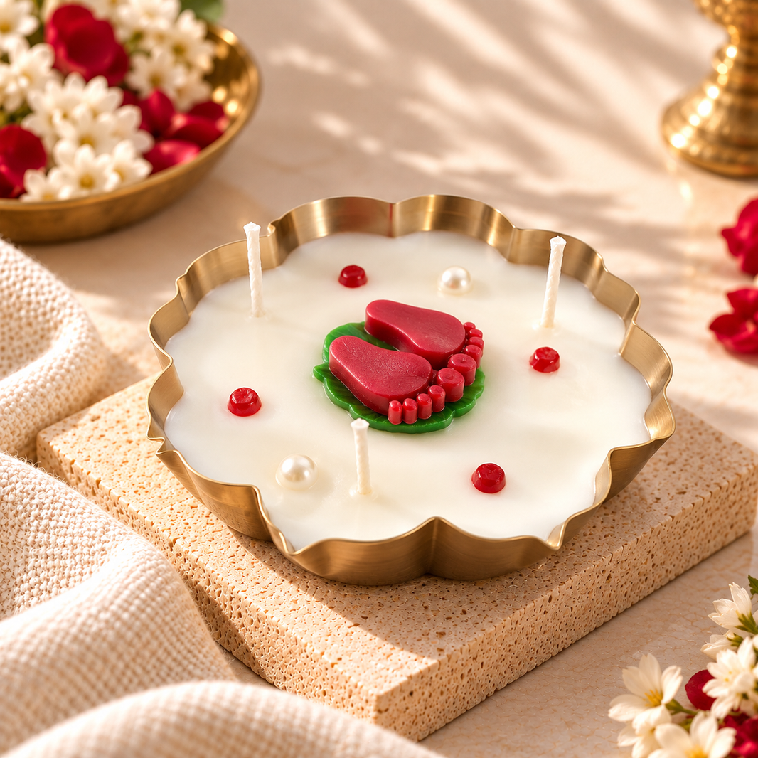 Laxmi Ma Feet — Soy Wax Jar Candle for Wedding Favours