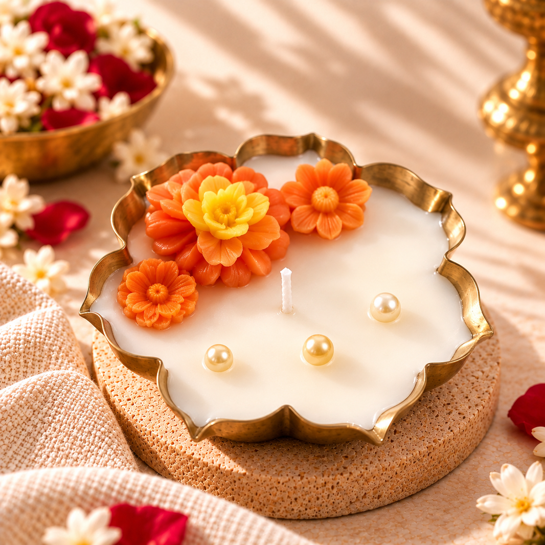 Flower Urli — Soy Wax Candle for Wedding Favours