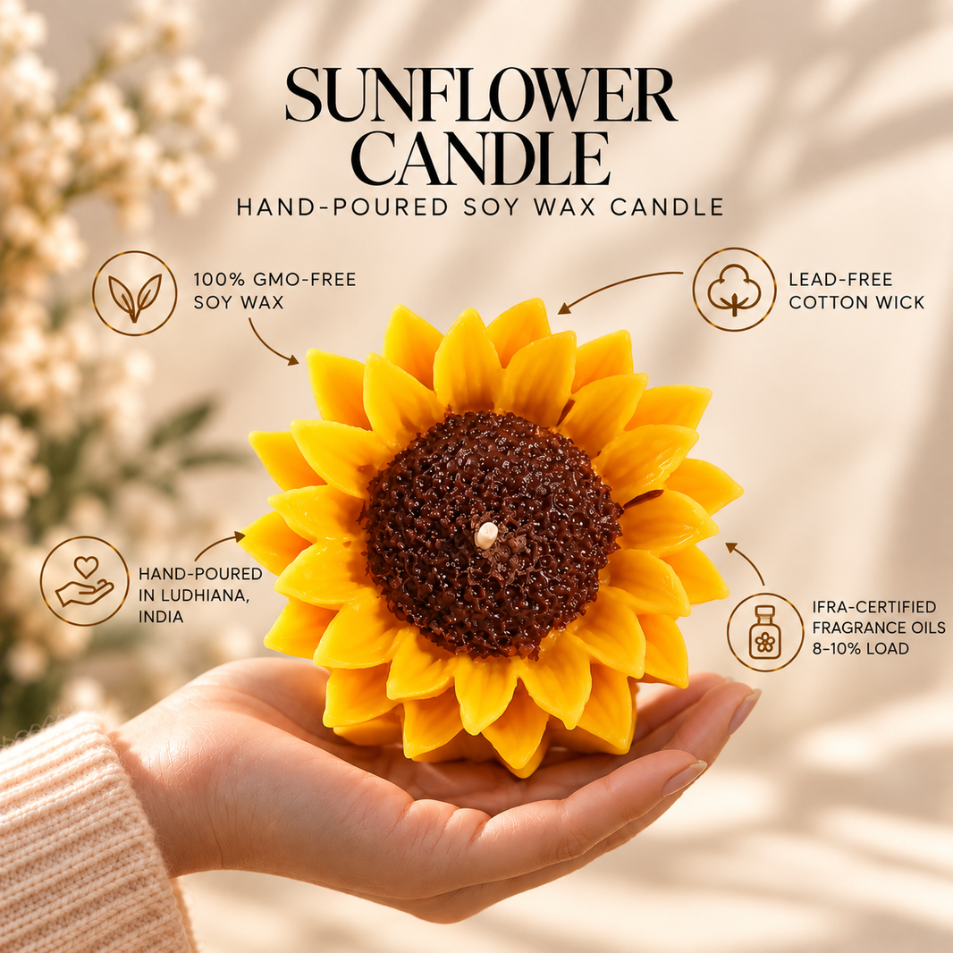 Sunflower Candle — Soy Wax Candle for Rakhi Gifting | Pack of Two