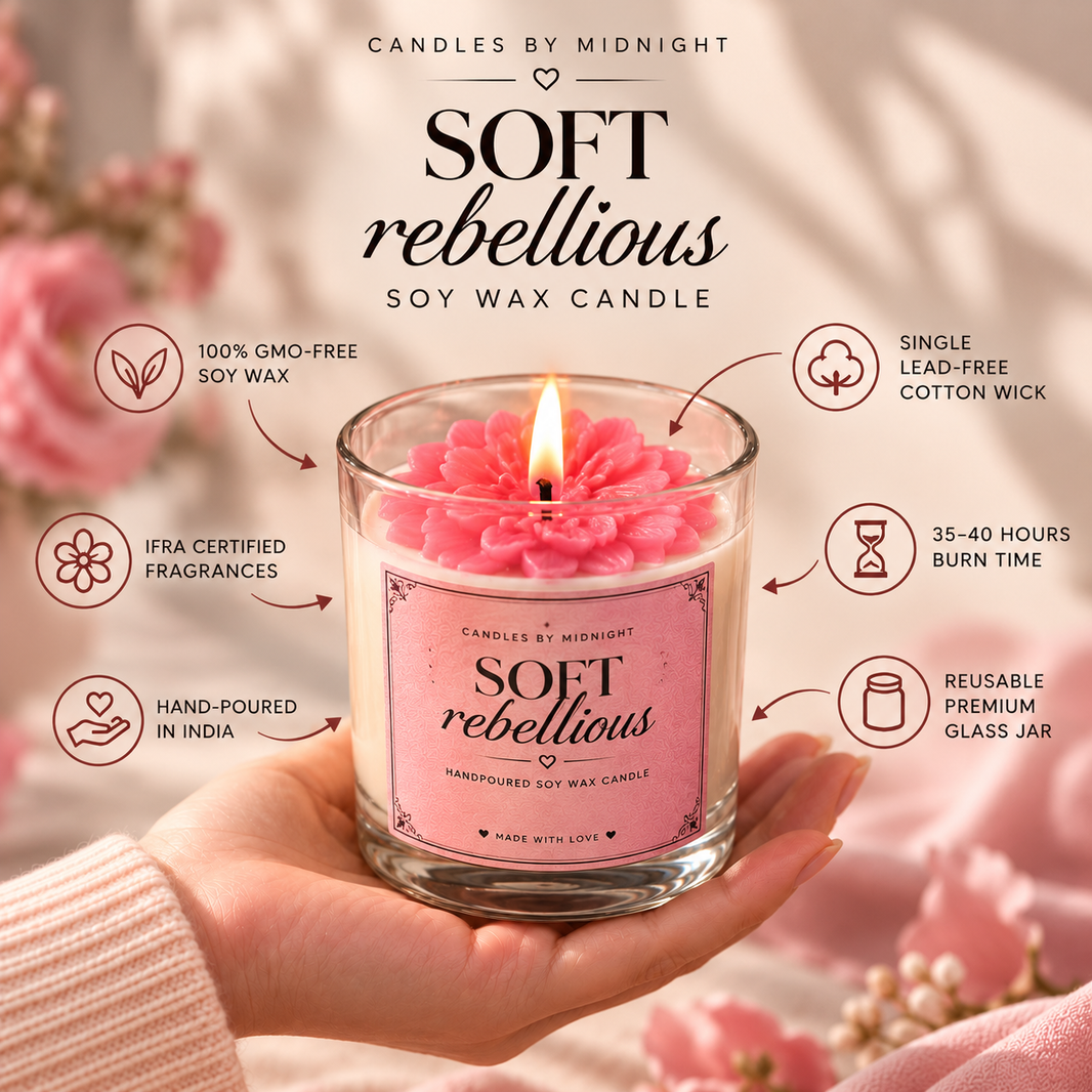 Soft Rebellion & Strawberry Latte Candle Combo – Smoky Rose + Strawberry Milk Gift Set of 2