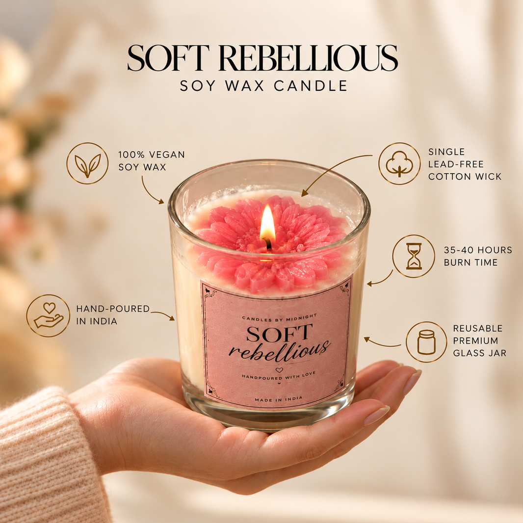 Soft Rebellion & Sunflower Candle Combo – Vanilla Cake + Honeyed Floral Gift Set of 2