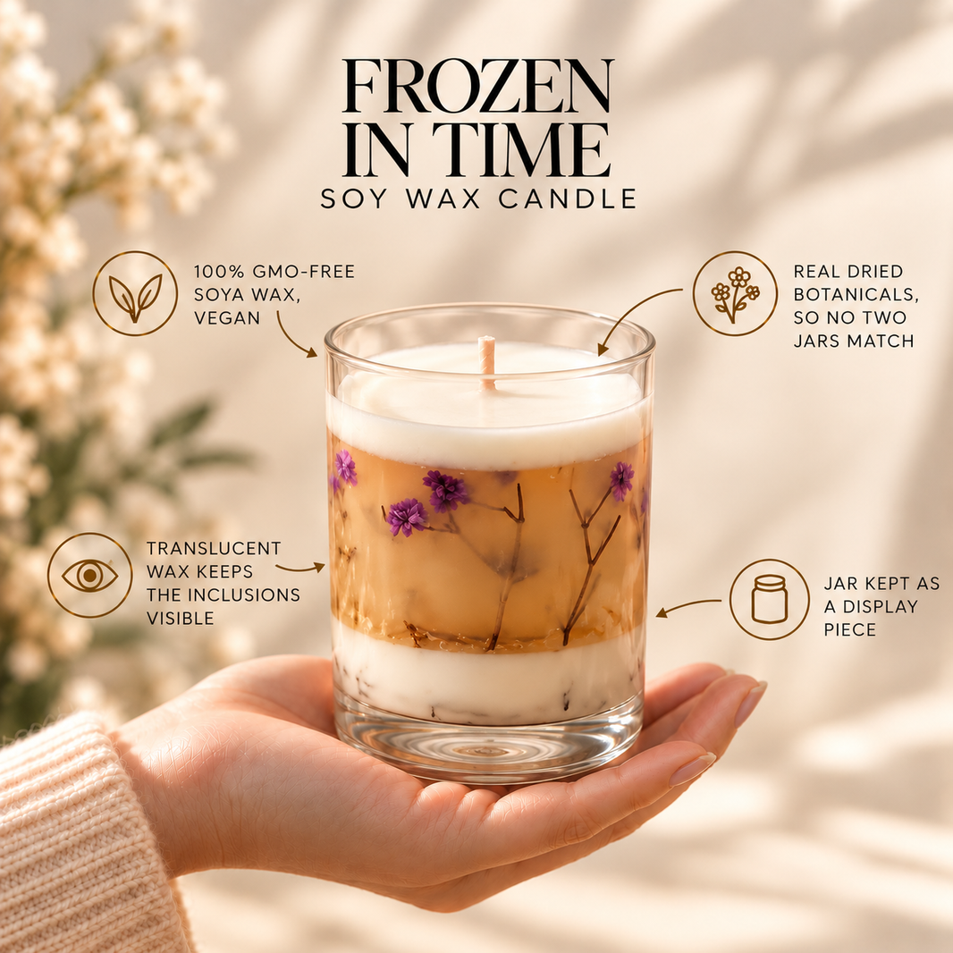 Frozen in Time Candle Jar — Soy Wax Candle for Housewarming Gifts