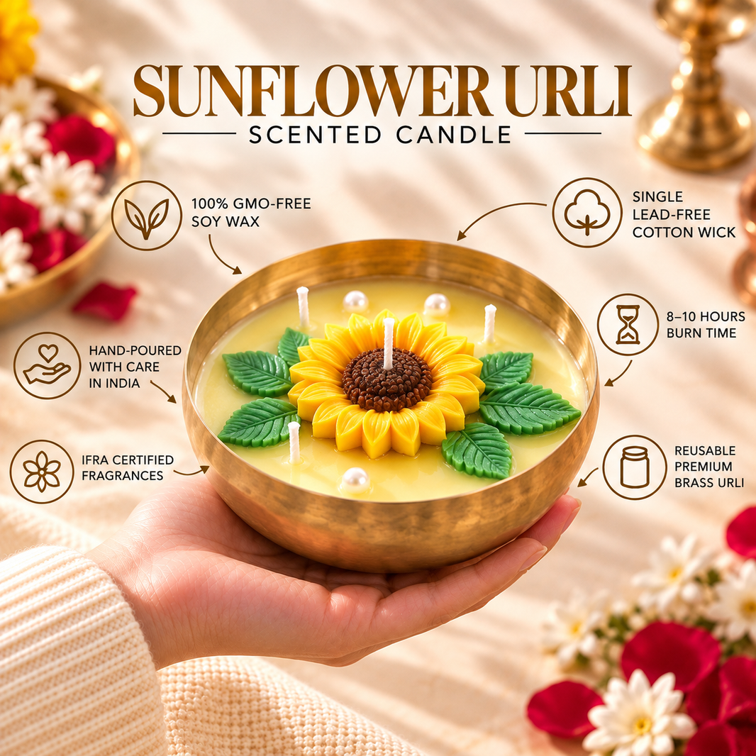 Sunflower Urli — Soy Wax Candle for Wedding Favours