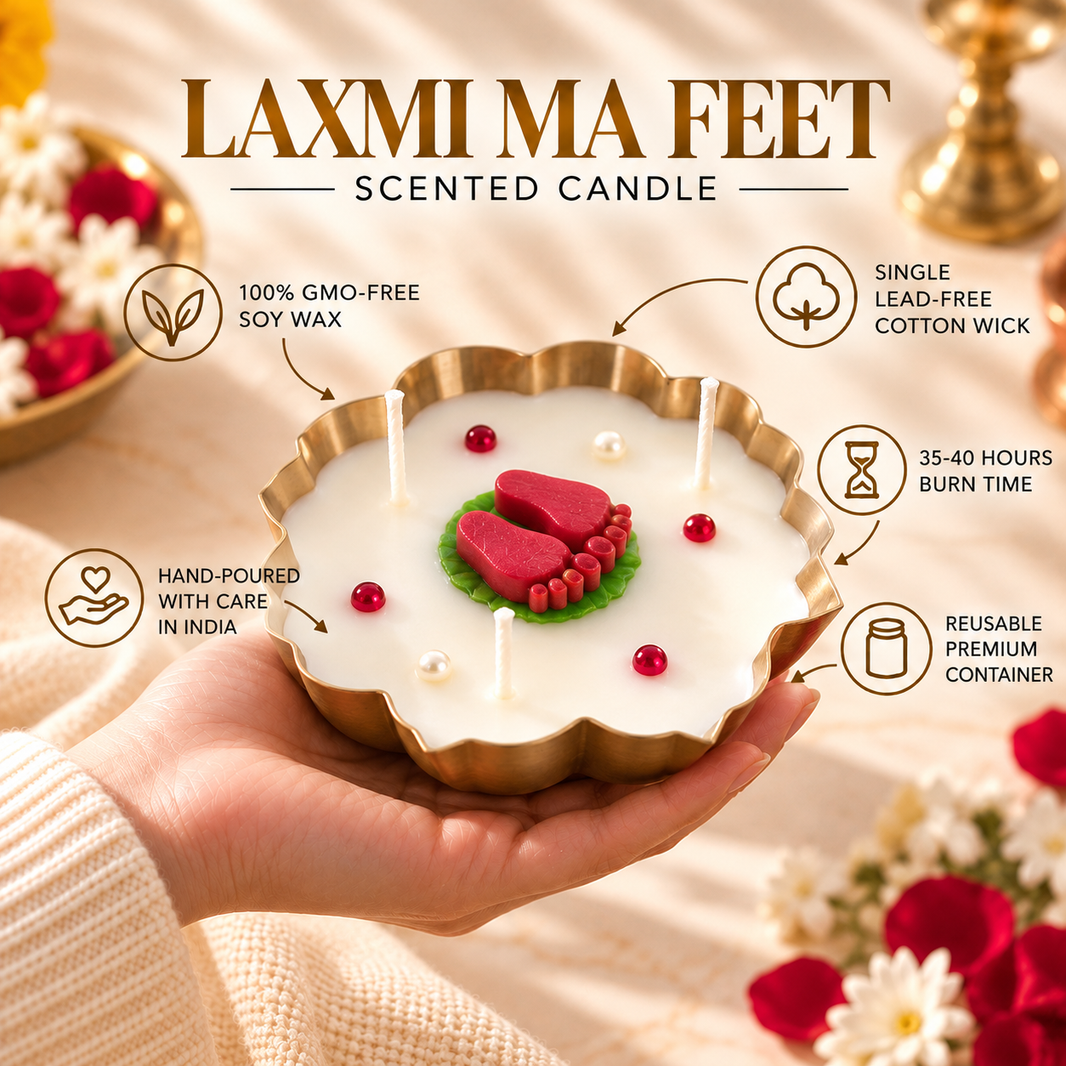 Laxmi Ma Feet — Soy Wax Jar Candle for Wedding Favours
