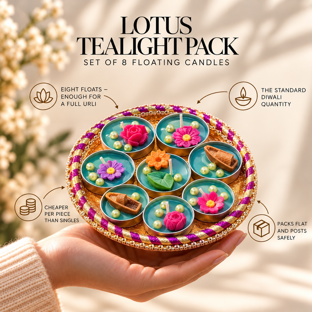 Lotus Tea light Candle — Soy Wax Tealight Candles for Wedding Favours | Pack of 4