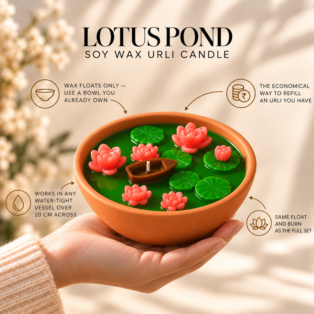 Lotus Pond — Soy Wax Urli Candle for Wedding Favours