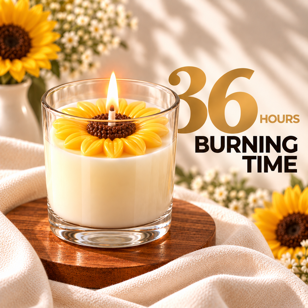 Sunflower Candle Jar — Soy Wax Candle for Diwali & Puja Gifting