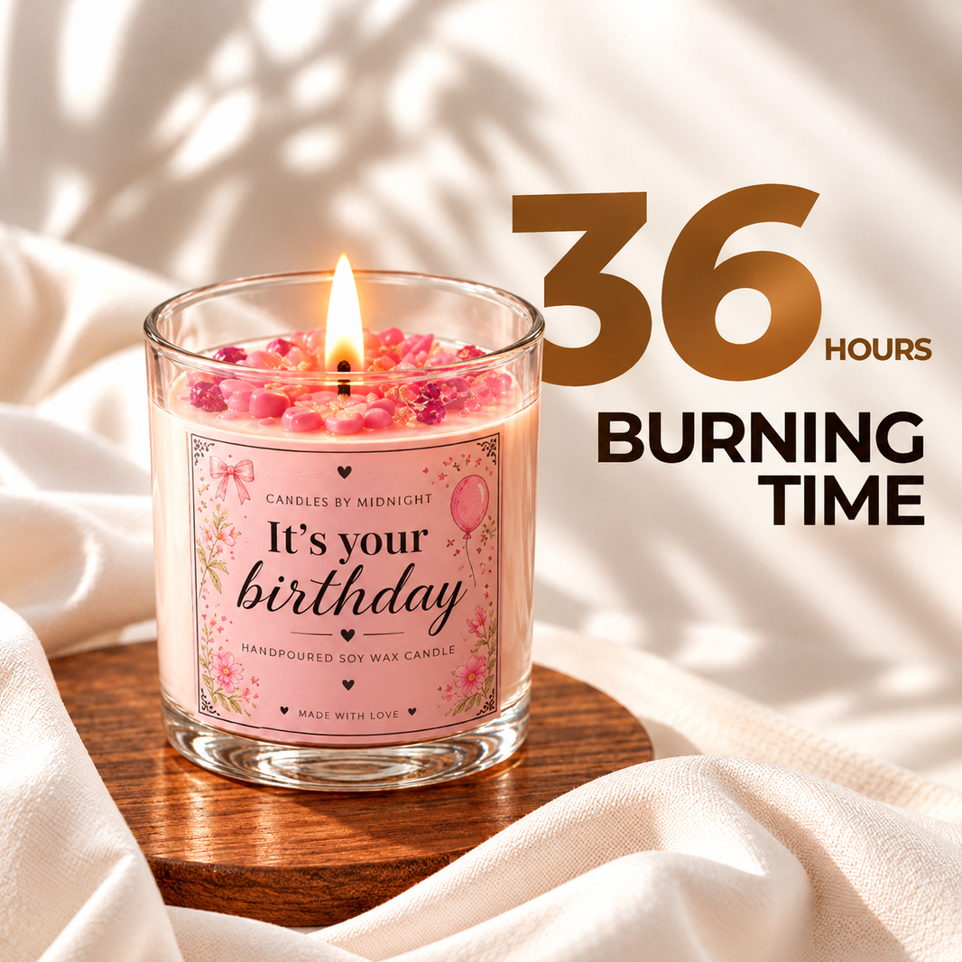 It's Your Birthday & Strawberry Latte Candle Combo – Vanilla Cake + Strawberry Milk Gift Set of 2