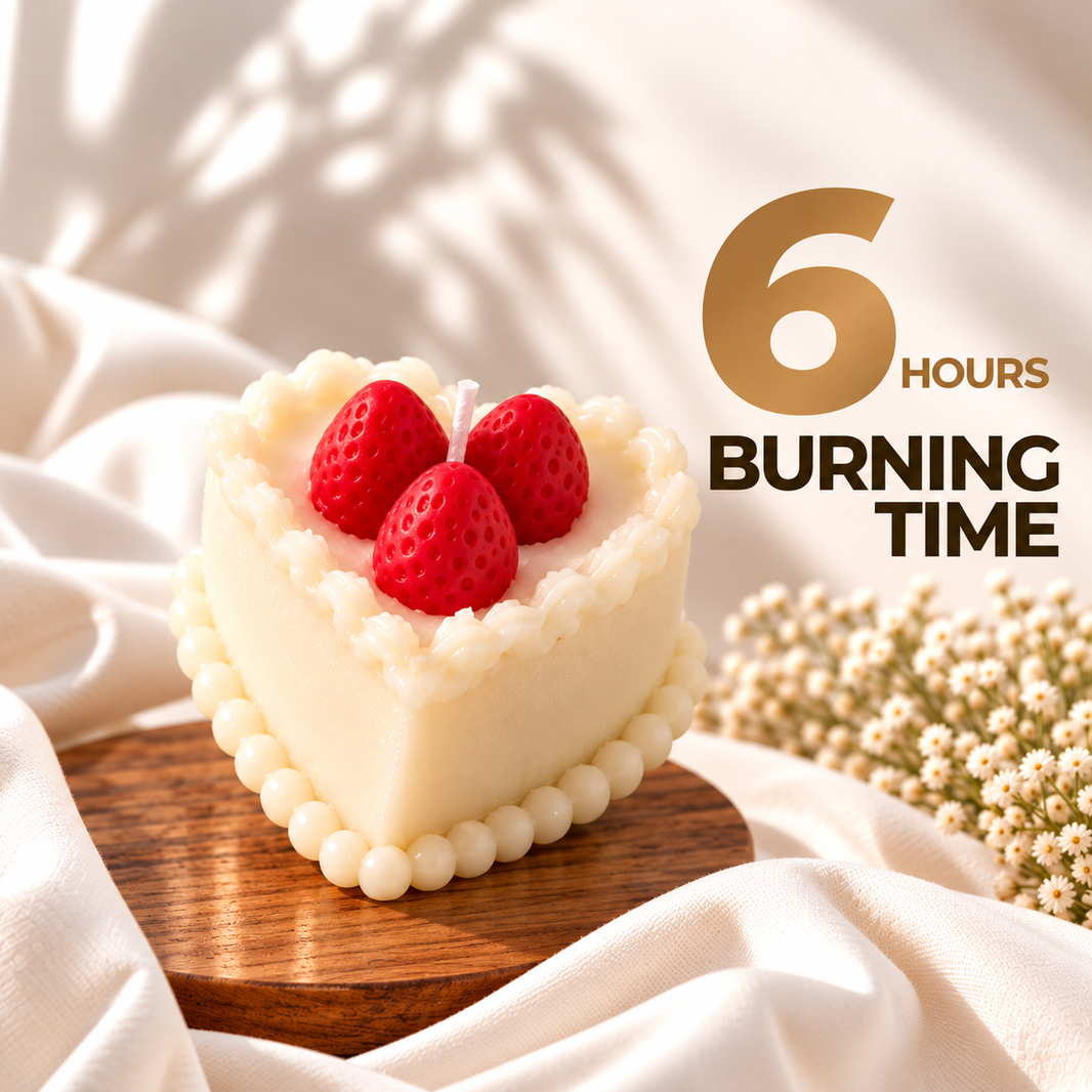 Heart Cake — Soy Wax Dessert Candle for Anniversary Gifts