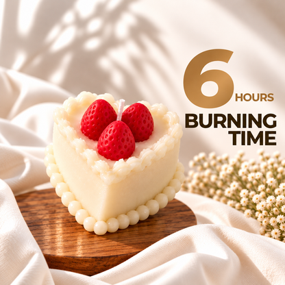Heart Cake — Soy Wax Dessert Candle for Anniversary Gifts