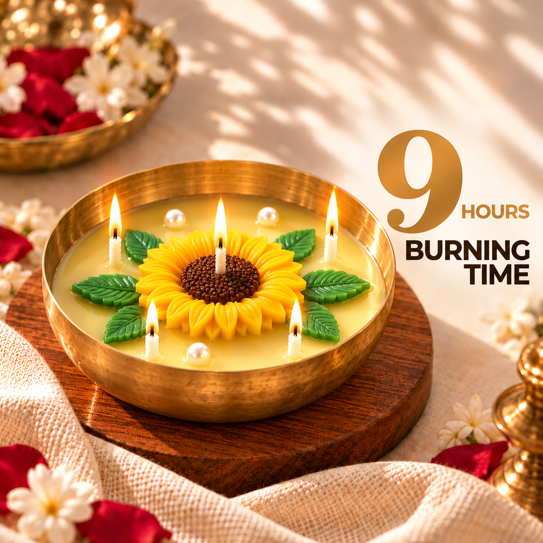 Sunflower Urli — Soy Wax Candle for Wedding Favours