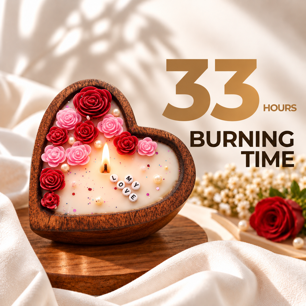 Wooden heart — Soy Wax Candle for Romantic Gifting