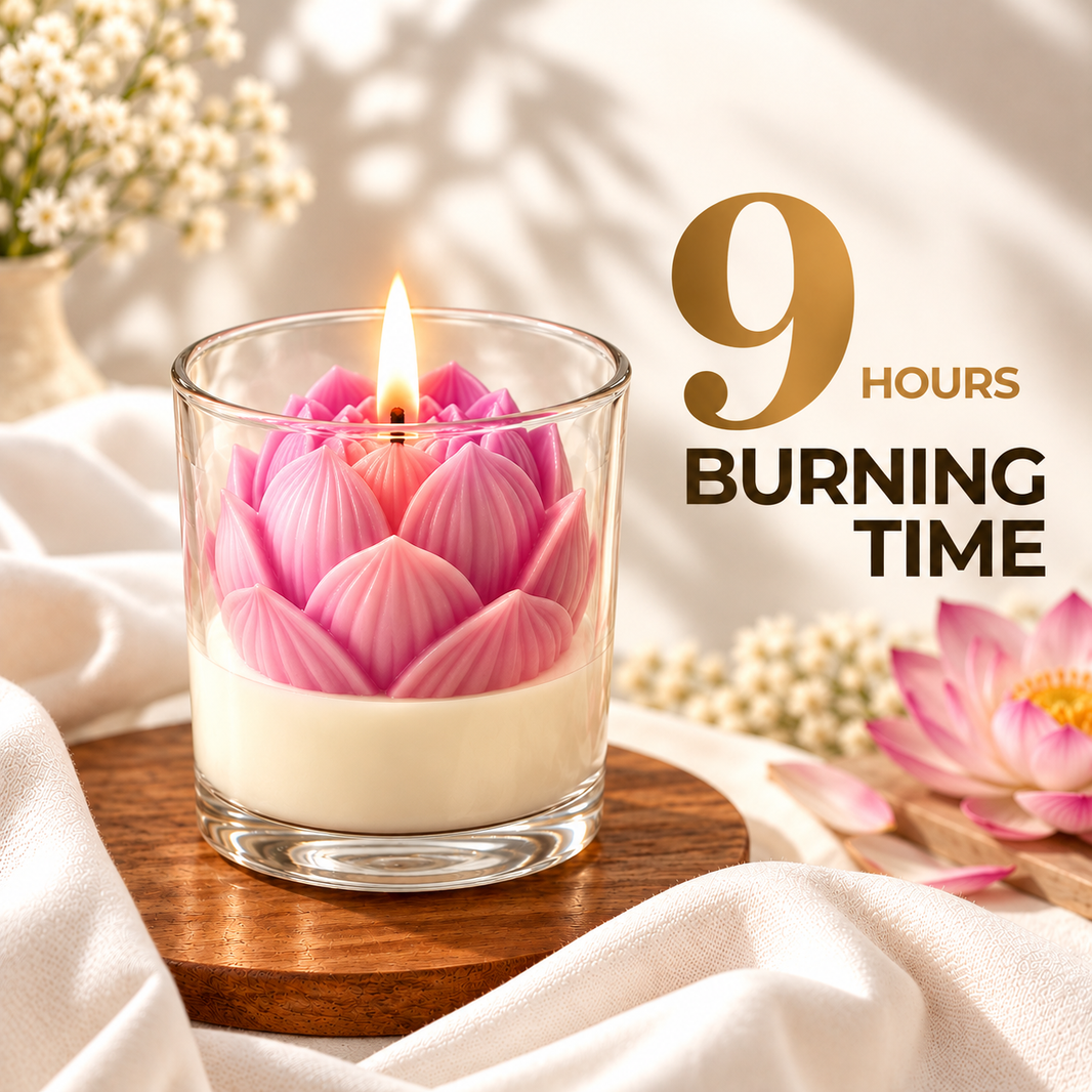 Lotus Candle Jar — Soy Wax Urli Candle for Housewarming Gifts
