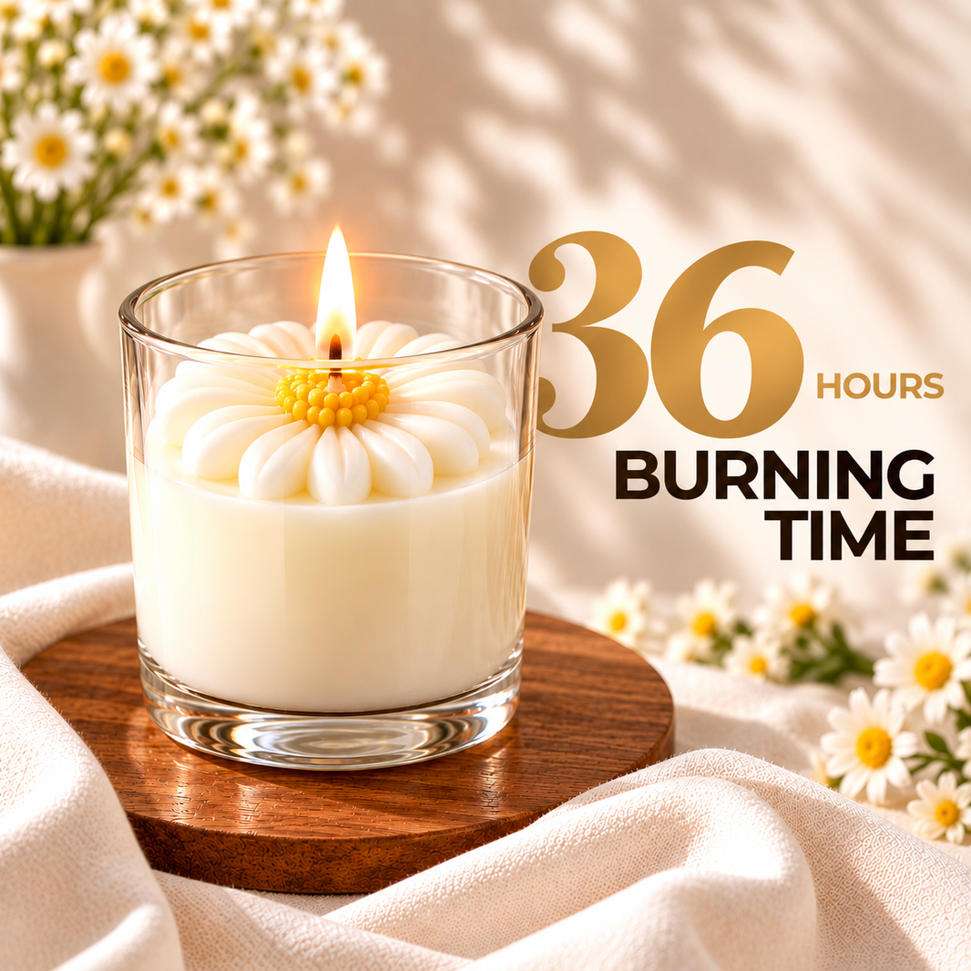 Daisy Candle Jar — Soy Wax Candle for Housewarming Gifts