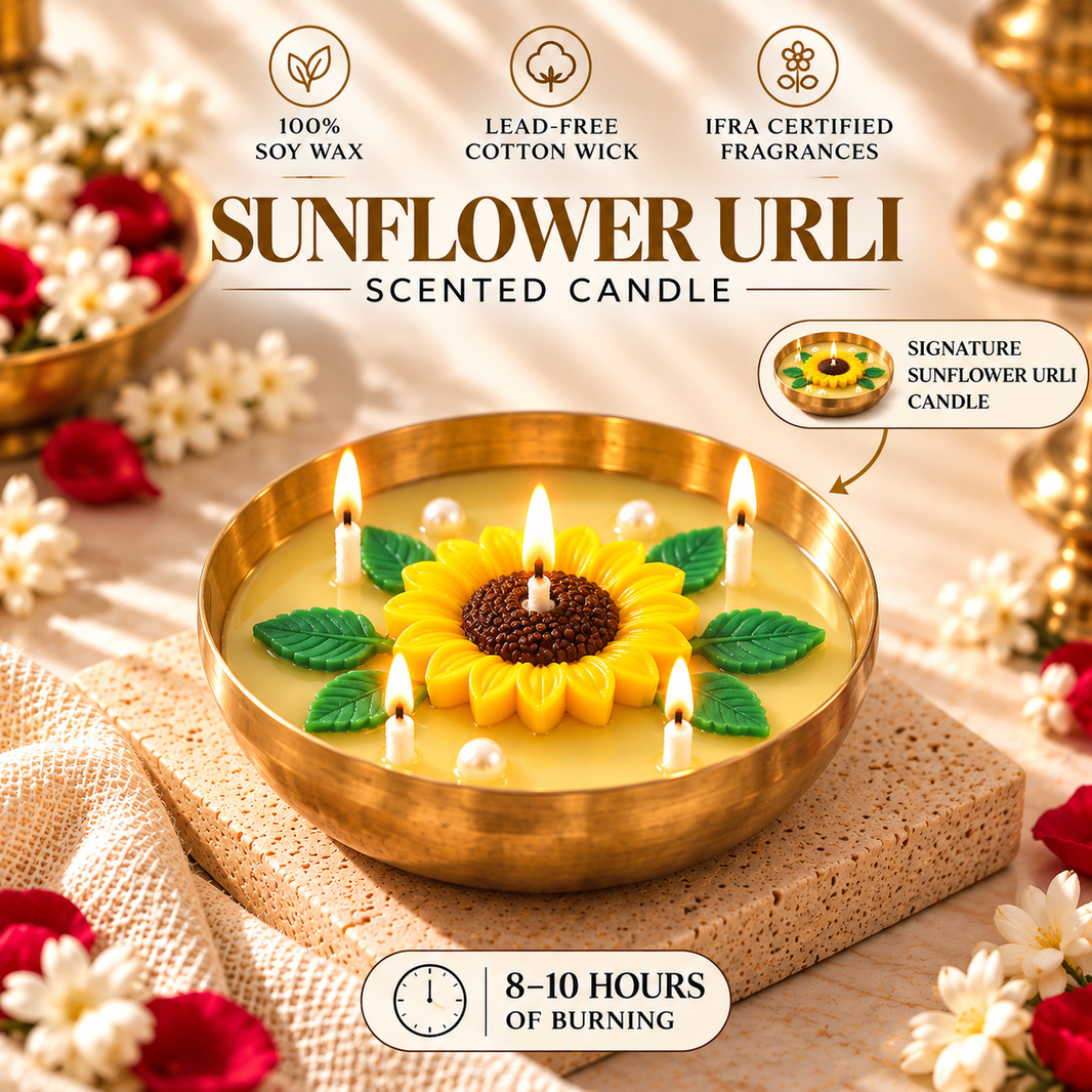 Sunflower Urli — Soy Wax Candle for Wedding Favours