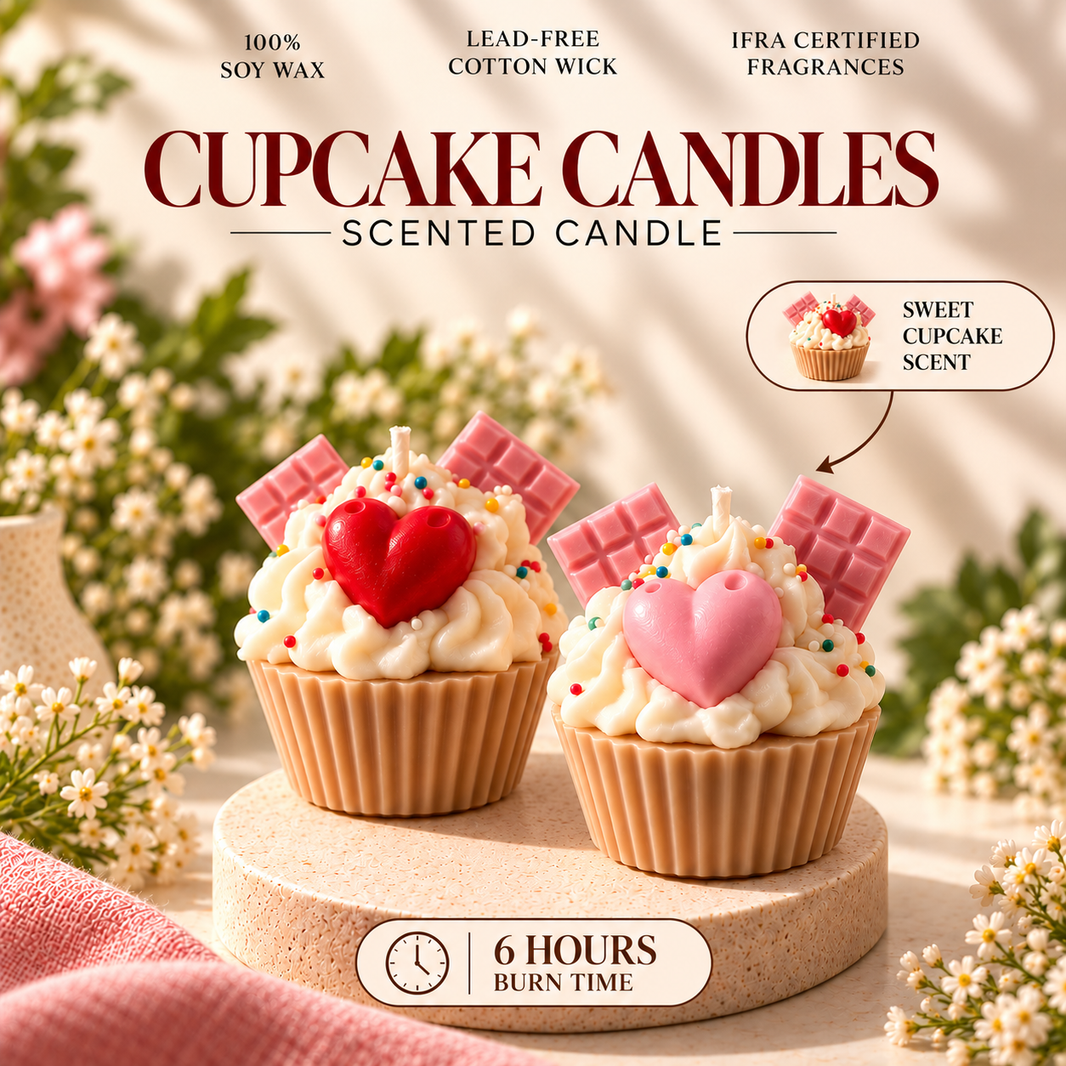 Cupcake — Soy Wax Dessert Candle for Rakhi Gifting