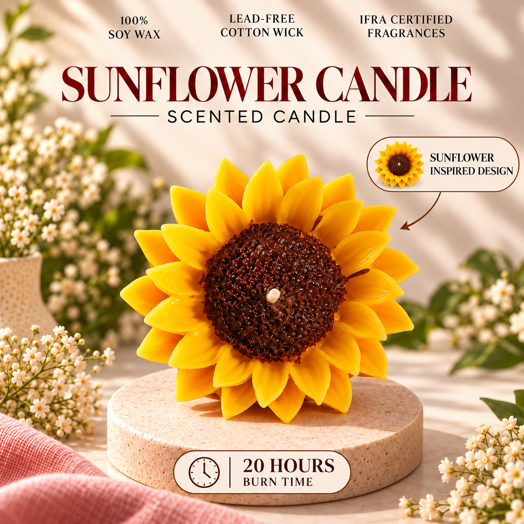 Sunflower Candle — Soy Wax Candle for Rakhi Gifting | Pack of Two