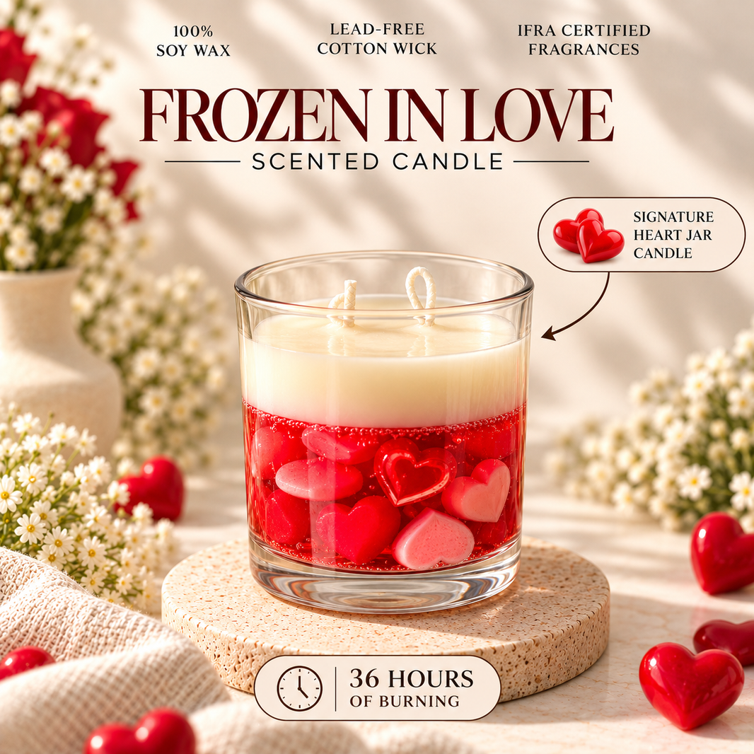 Frozen in Love Candle Jar — Soy Wax Candle for Romantic Gifting