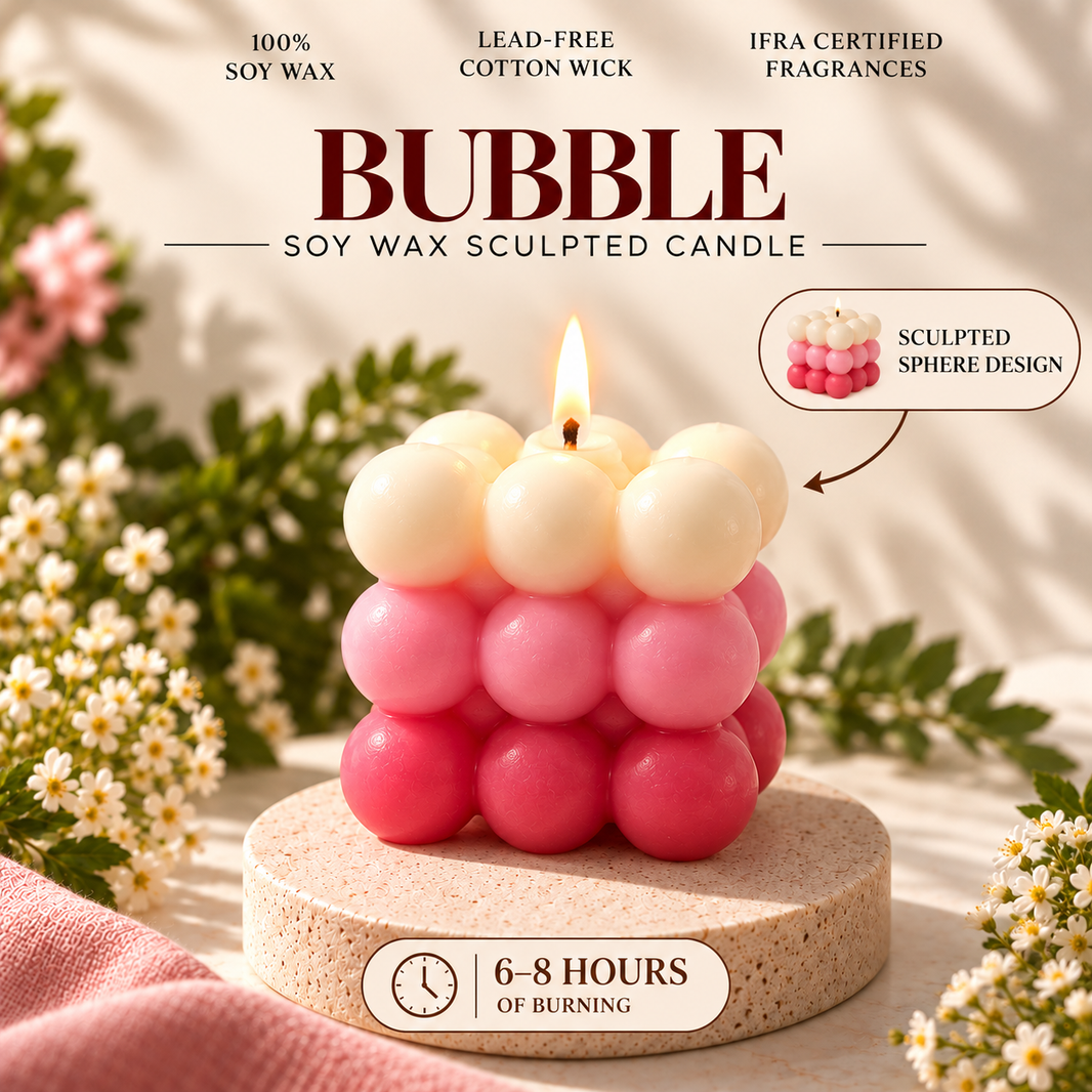 Bubble — Soy Wax Sculpted Candle for Diwali & Puja Gifting