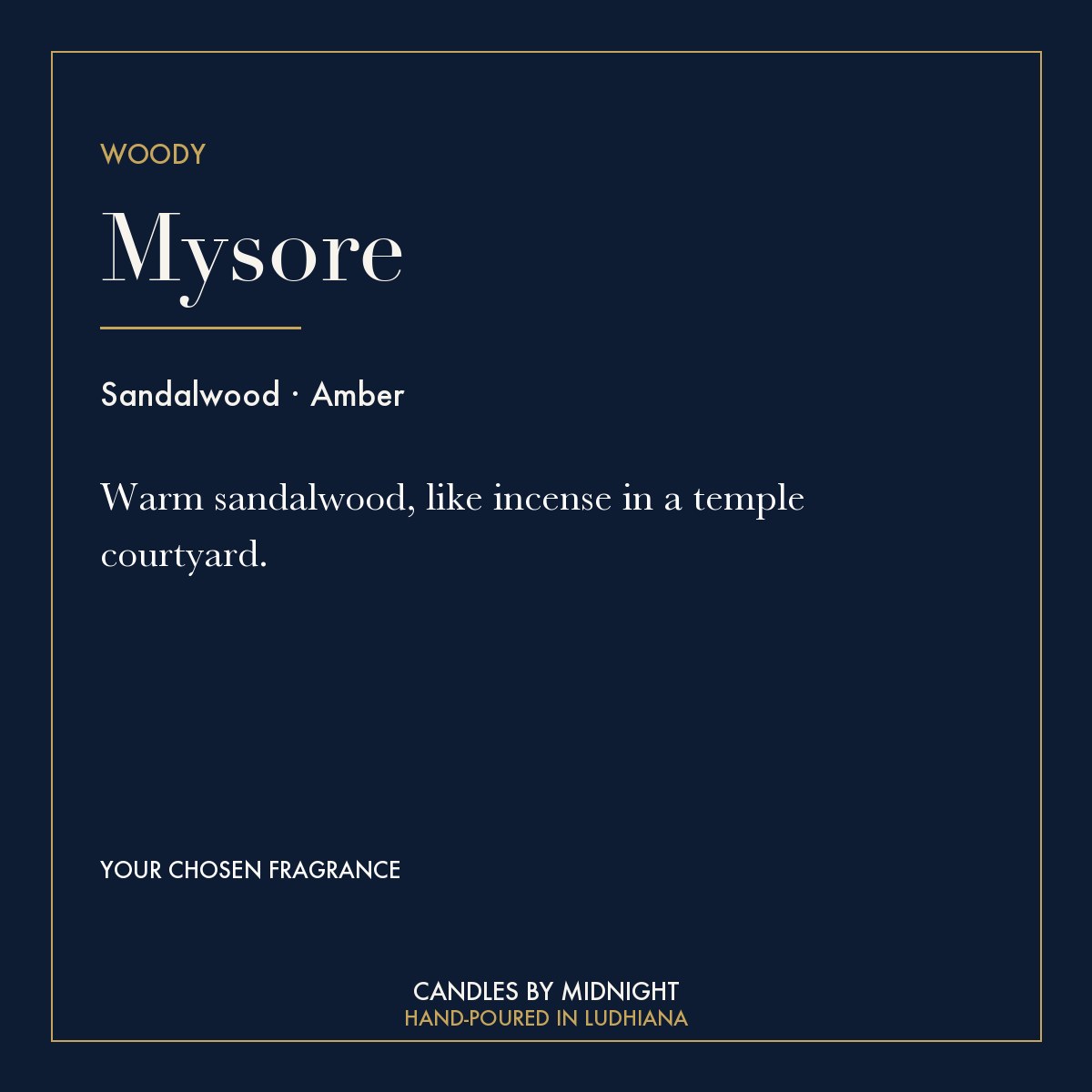 CBM info card — Mysore fragrance notes
