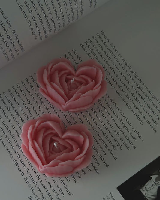 Heart Rose Candle Pack Of Two - Candles By Midnight