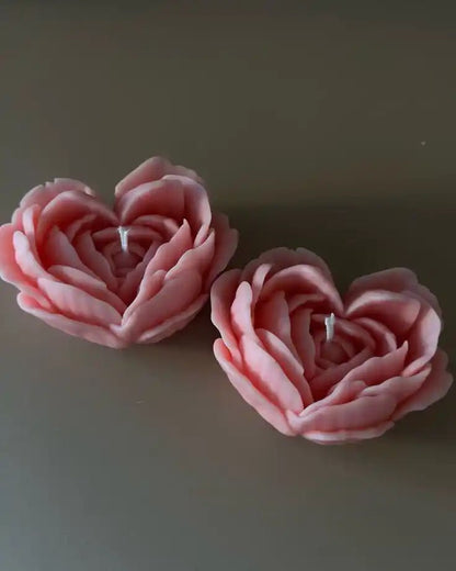 Heart Rose Candle Pack Of Two - Candles By Midnight