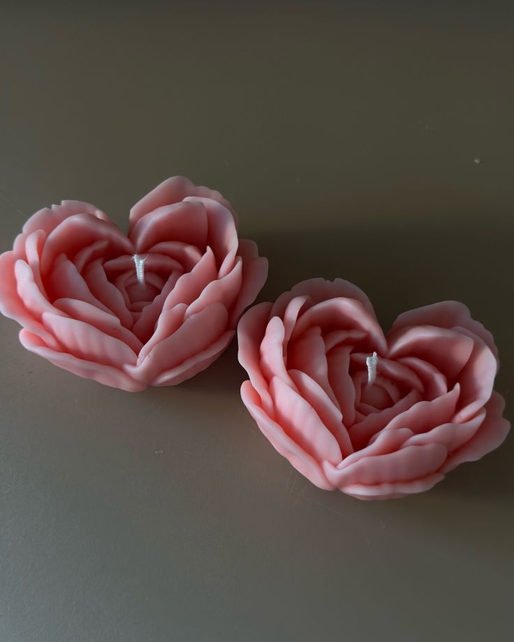 Heart Rose Candle Pack Of Two - Candles By Midnight