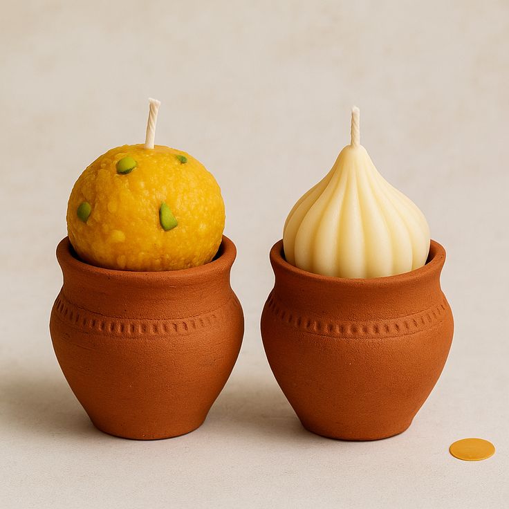 Laddu Candle and Modak Candle Combo | Laddo Candle and Modak Candle Combo (Pack of 2) - Candles By Midnight