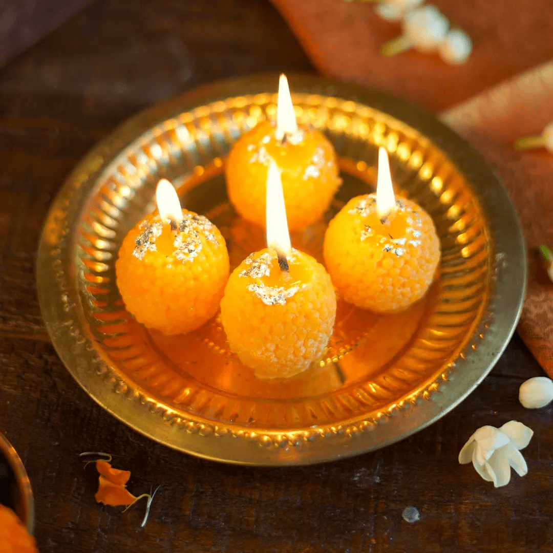 Laddu Candle | Laddo Candle (Pack of 4) - Candles By Midnight