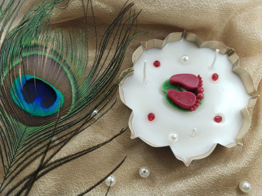 Laxmi Ma Feet Candle | Kamal Padha - small - Candles By Midnight