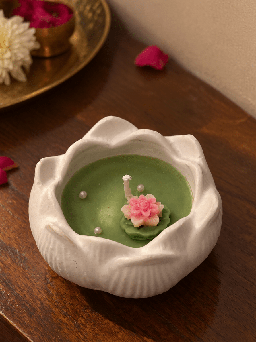 Lotus Bloom Ceramic Candle - Pack of 4 - Candles By Midnight