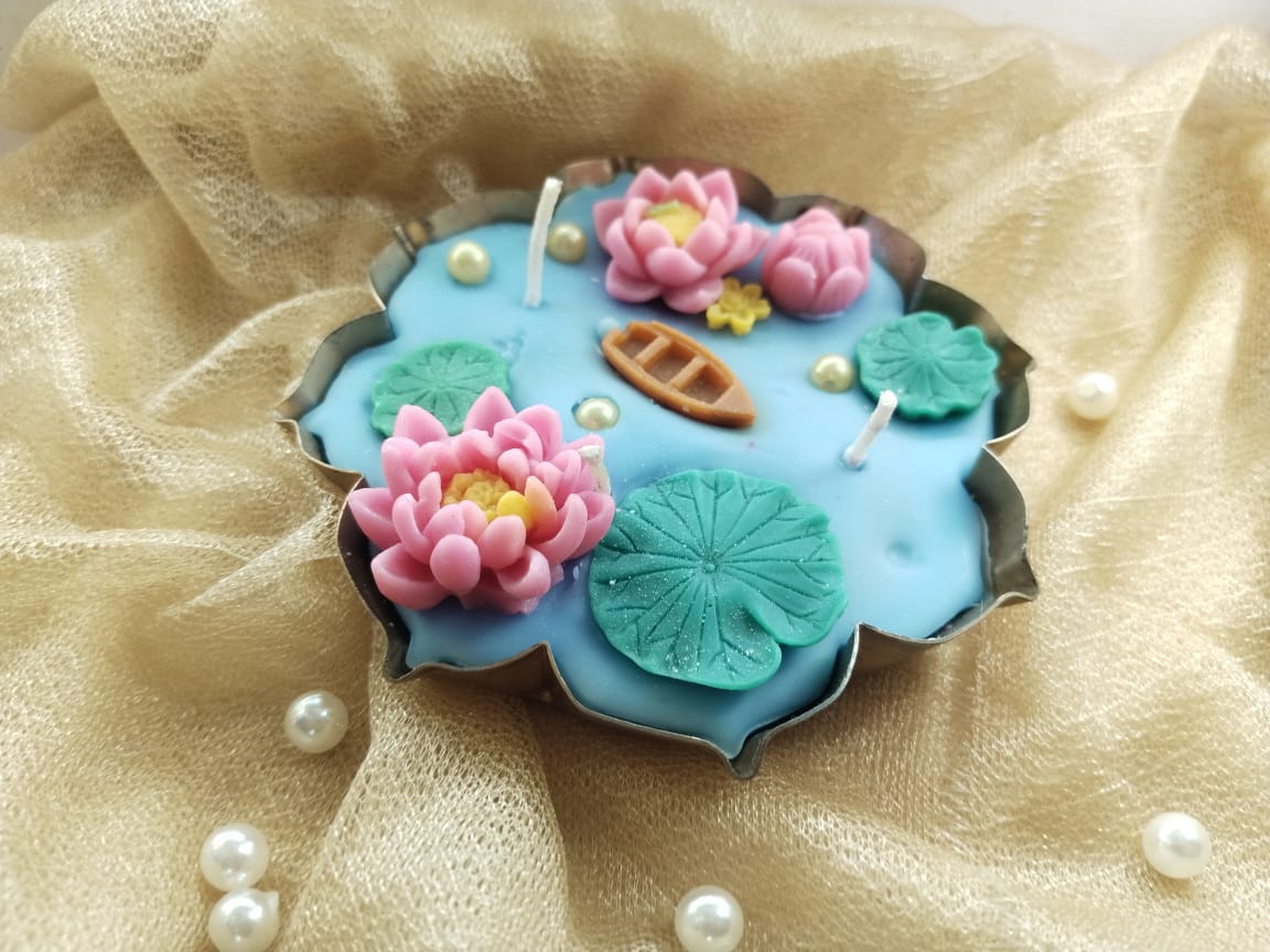 Lotus Pond Urli Candle - Candles By Midnight