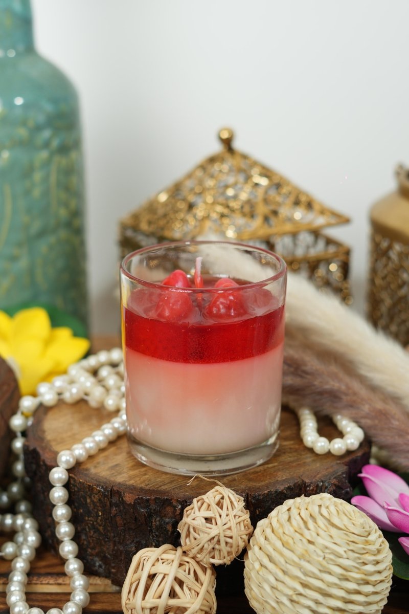 Strawberry Glaze Candle Jar | Strawberry Gel Candle - Candles By Midnight