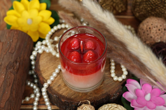Strawberry Glaze Candle Jar | Strawberry Gel Candle - Candles By Midnight