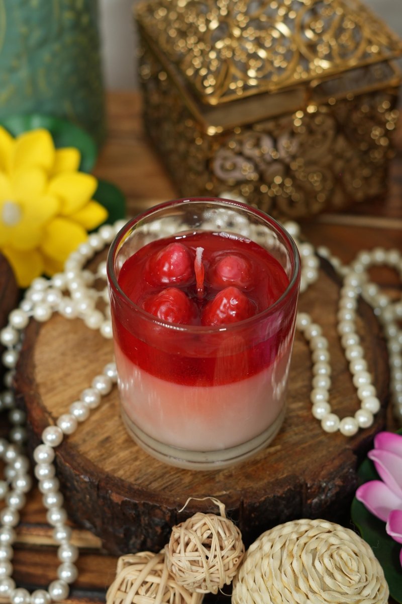 Strawberry Glaze Candle Jar | Strawberry Gel Candle - Candles By Midnight