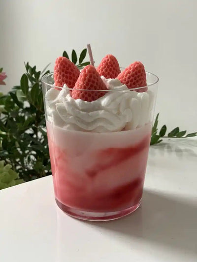 Strawberry Shortcake Candle | Strawberry Candle Jar - Candles By Midnight