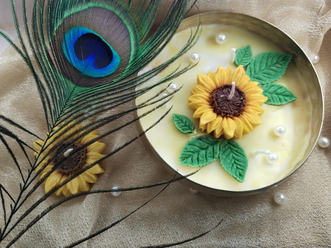 Sunflower Urli Candle - Small - Candles By Midnight