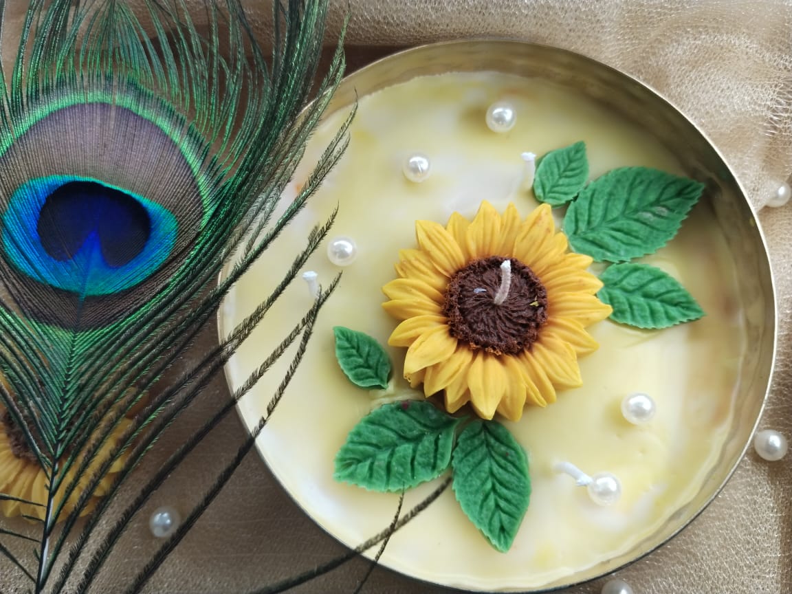 Sunflower Urli Candle - Small - Candles By Midnight