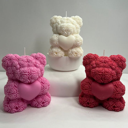 Teddy Bear Rose Candle - Candles By Midnight