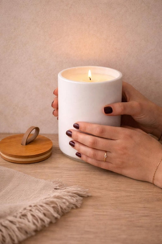 Wooden Lid Jar — Soy Wax Candle for Diwali & Puja Gifting - Candles By Midnight